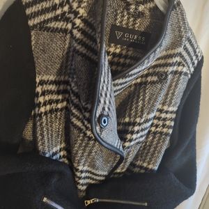 Guess black plaid wrap large